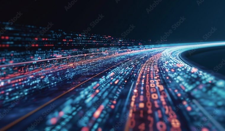 Datenströme in einer Rechtskurve