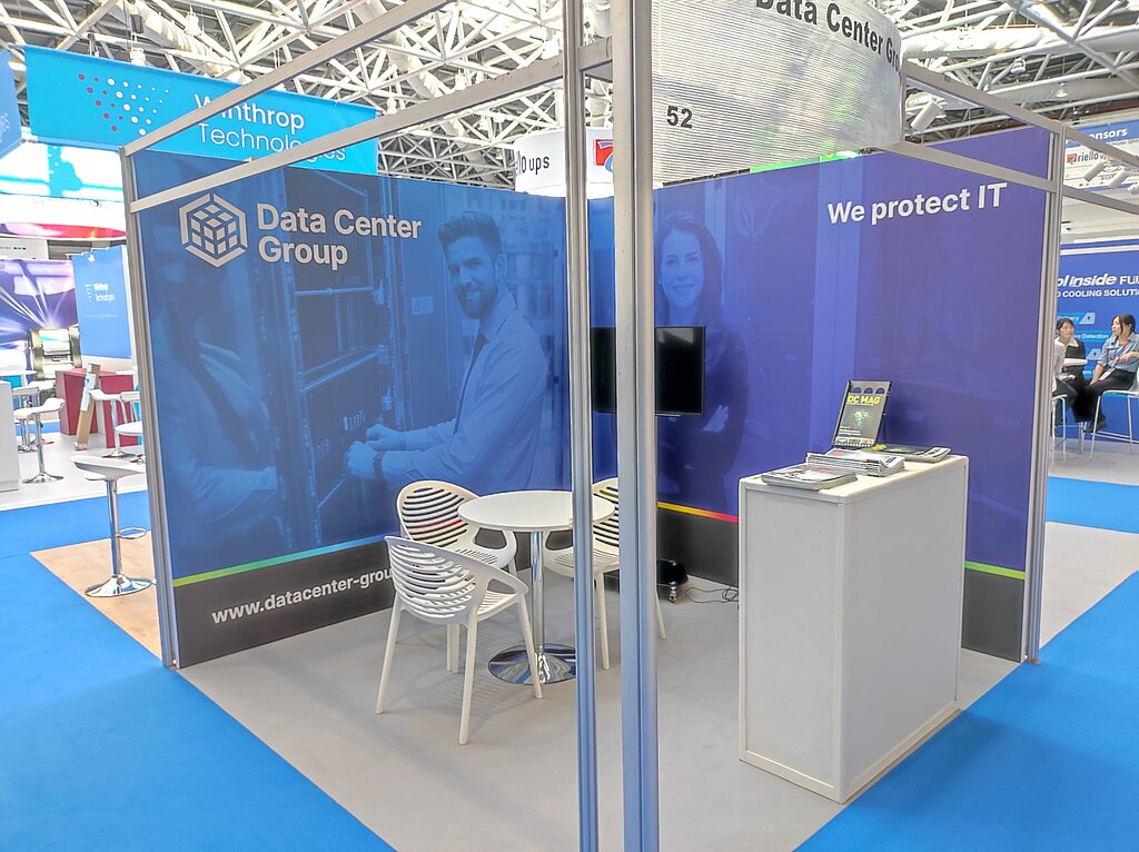 The Data Center Group booth at the Datacloud Global Congress