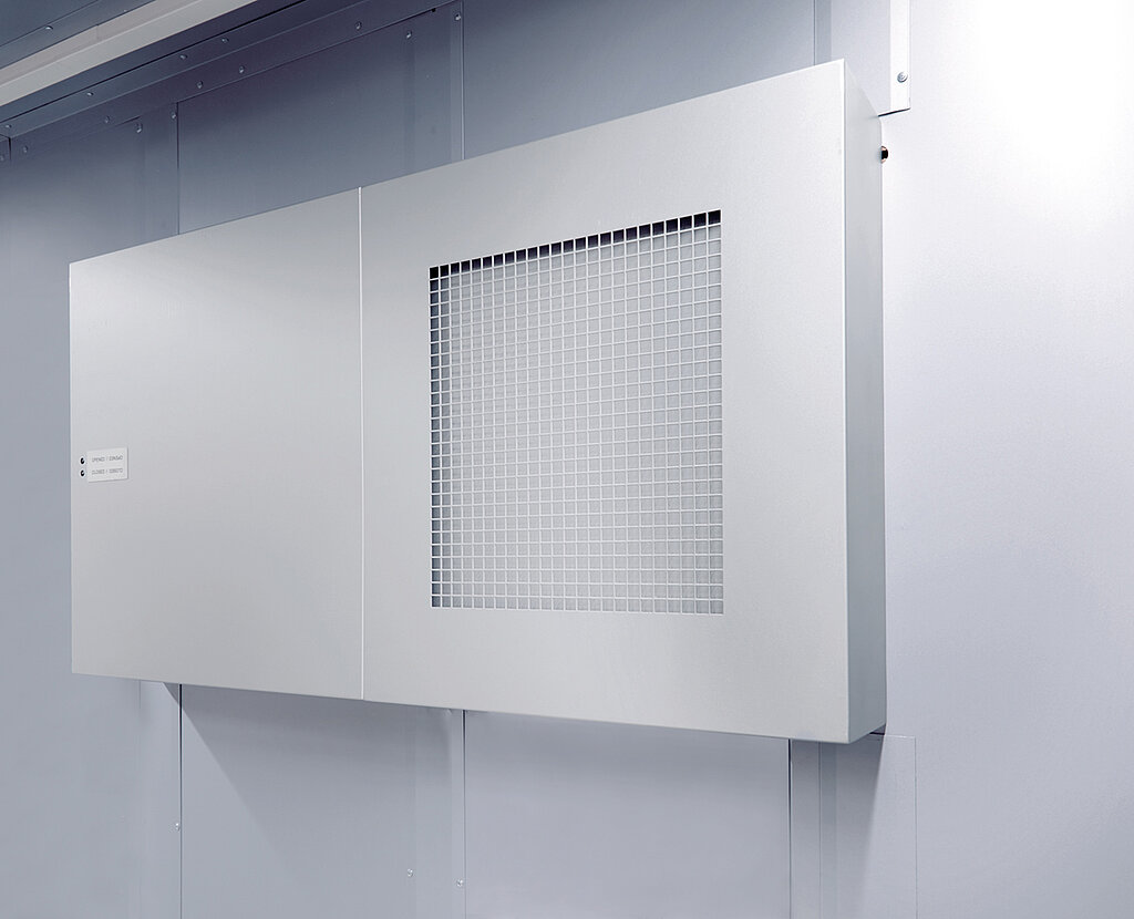 Klimaschieber, ein graues Rechteck mit Netzen