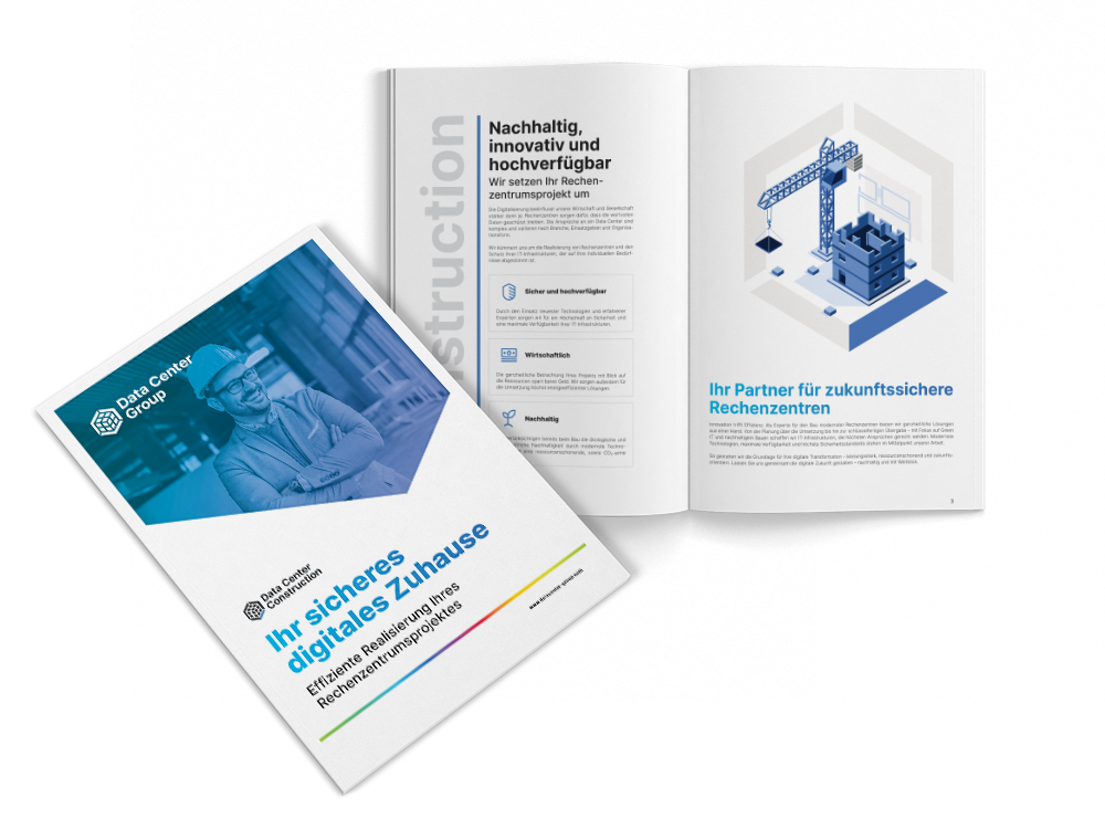 Cover der Data Center Group Construction Broschüre